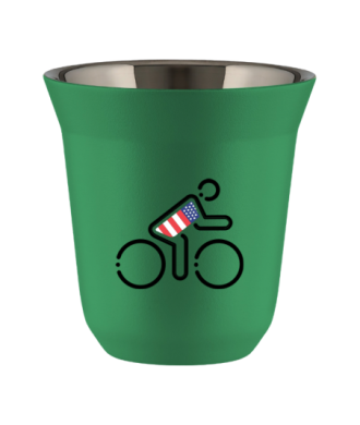 Tasse 80 ml VERT "Cycliste aux couleurs britanniques (noir)" Tasse 80 ml VERT "Cycliste aux couleurs britanniques (noir)"