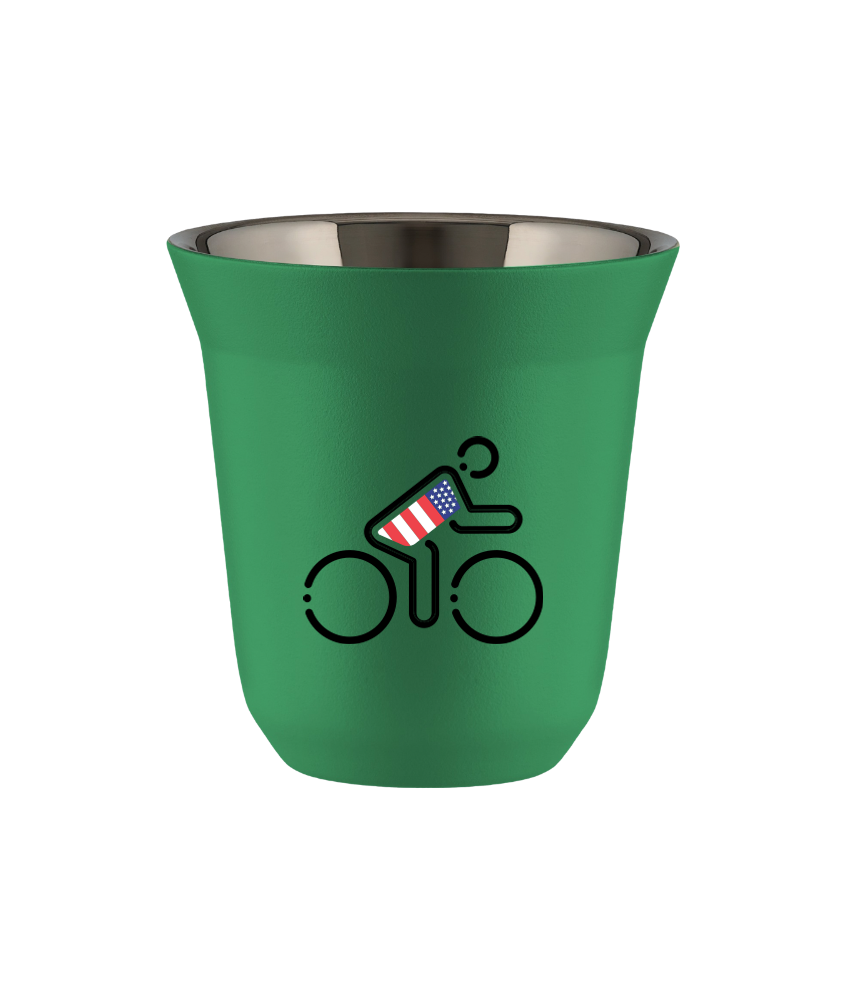 Tasse 80 ml VERT "Cycliste aux couleurs britanniques (noir)" Tasse 80 ml VERT "Cycliste aux couleurs britanniques (noir)"