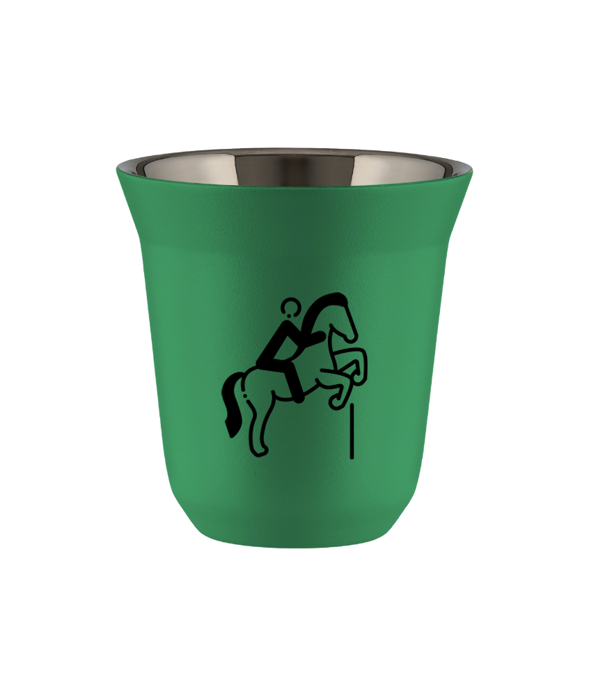 Tasse 80 ml VERT "Équitation 1 (noir)" Tasse 80 ml VERT "Équitation 1 (noir)"
