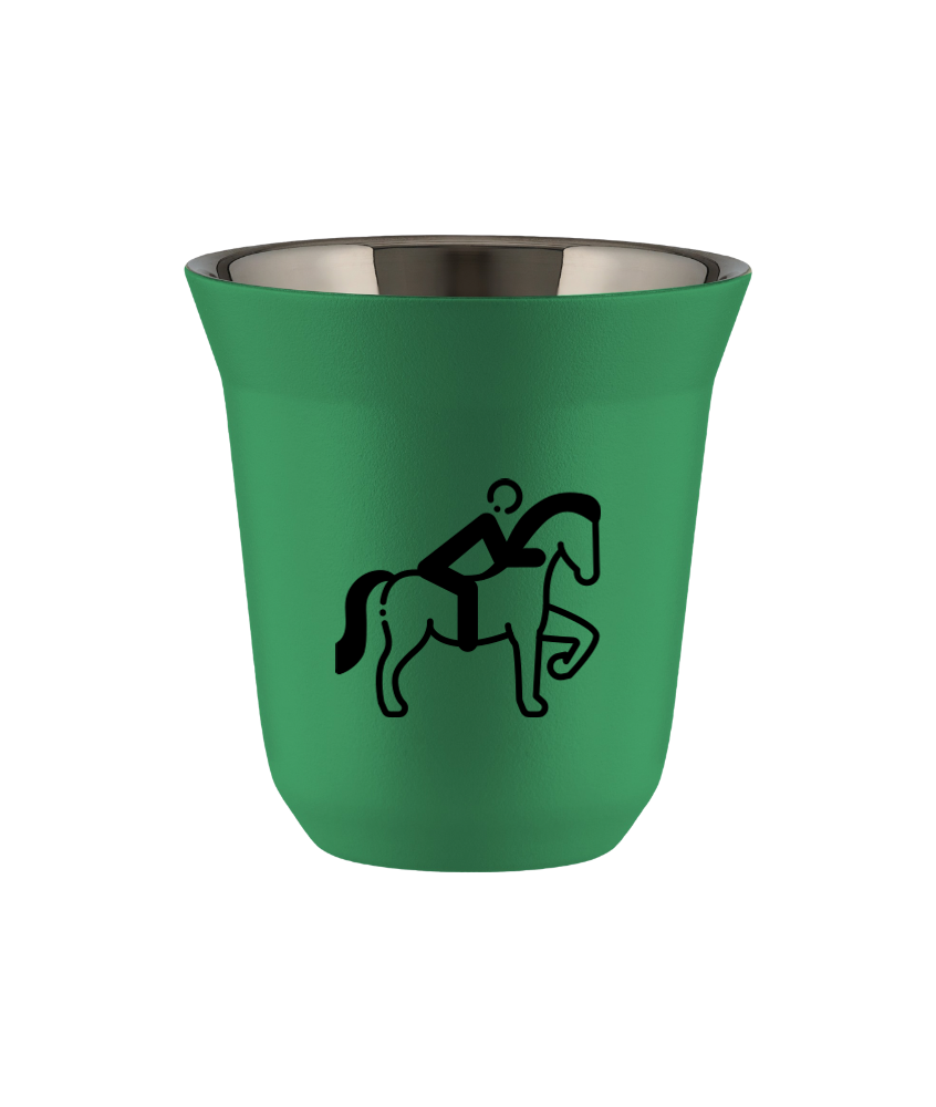 Tasse 80 ml VERT "Équitation 2 (noir)" Tasse 80 ml VERT "Équitation 2 (noir)"