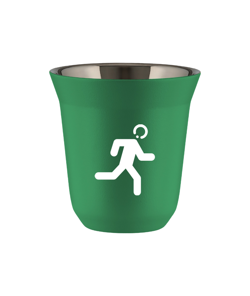 Tasse 80 ml VERT "Coureur (blanc)" Tasse 80 ml VERT "Coureur (blanc)"