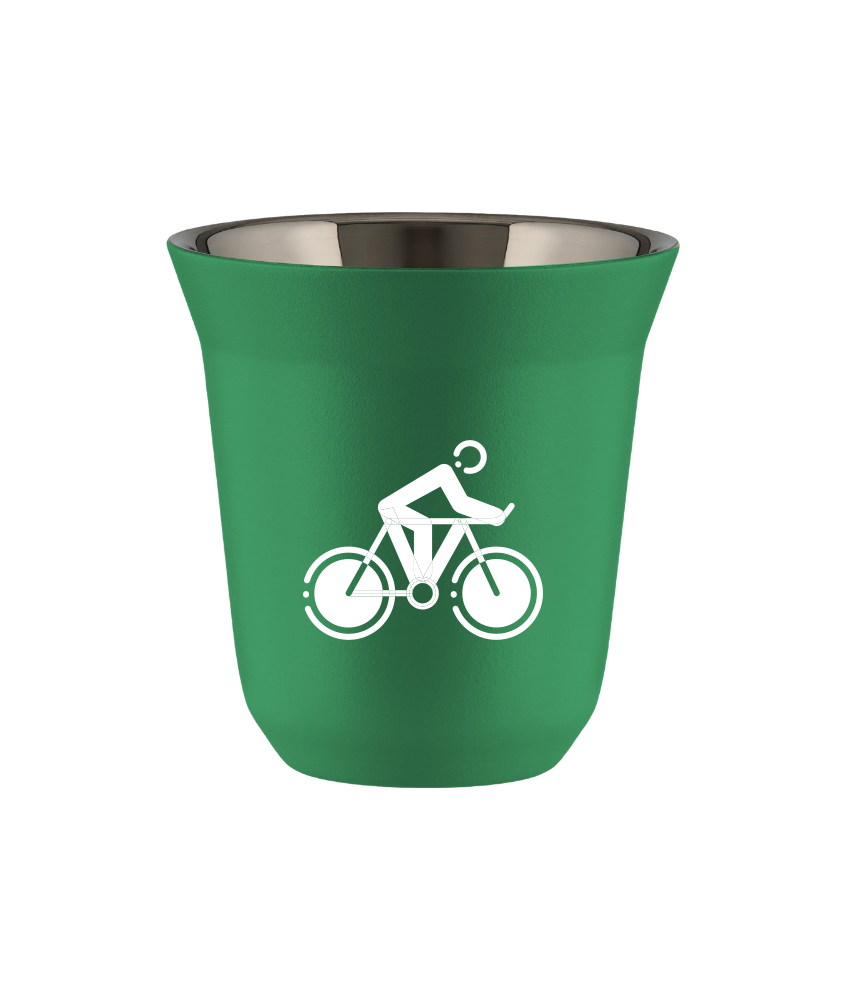 Tasse 80 ml VERT "Cyclisme 2 (blanc)" Tasse 80 ml VERT "Cyclisme 2 (blanc)"