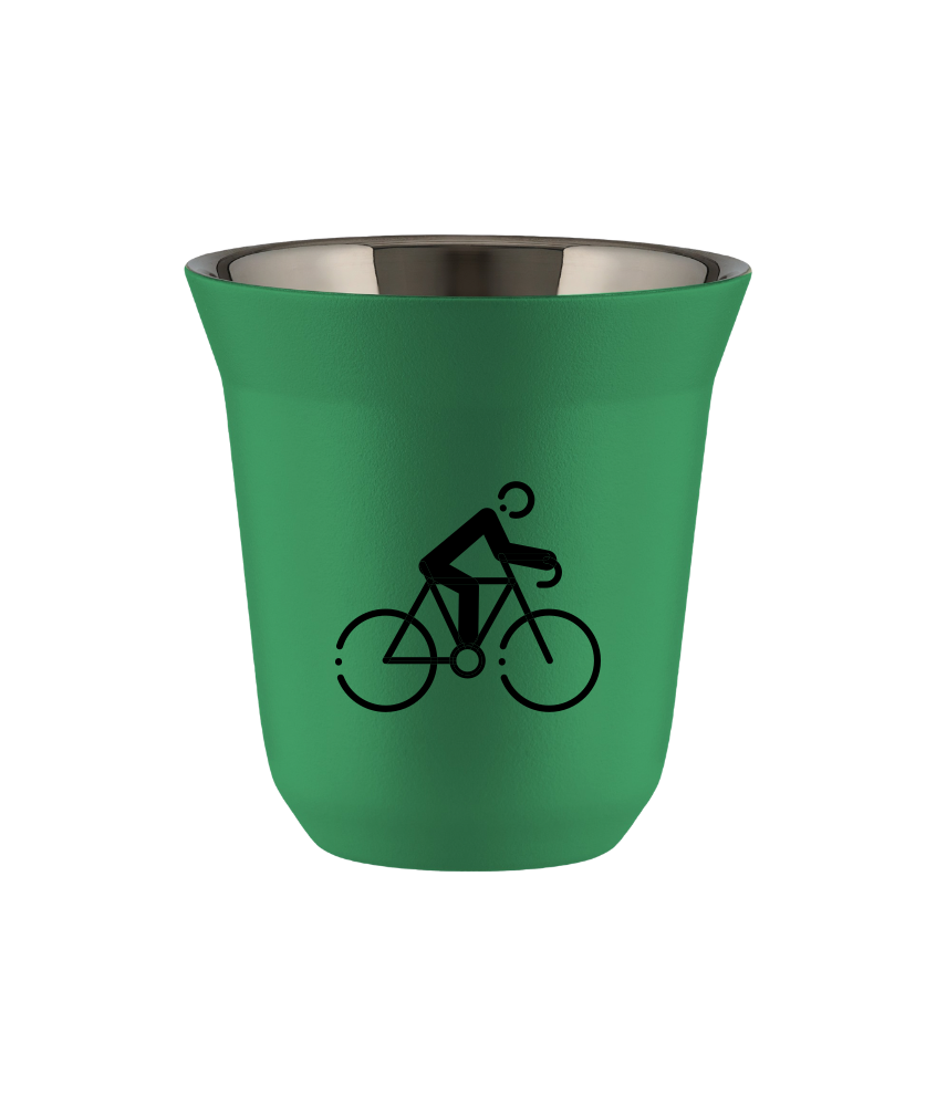 Tasse 80 ml VERT "Cyclisme 3 (noir)" Tasse 80 ml VERT "Cyclisme 3 (noir)"