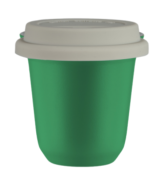 Tasse 150 ml VERT, avec couvercle blanc