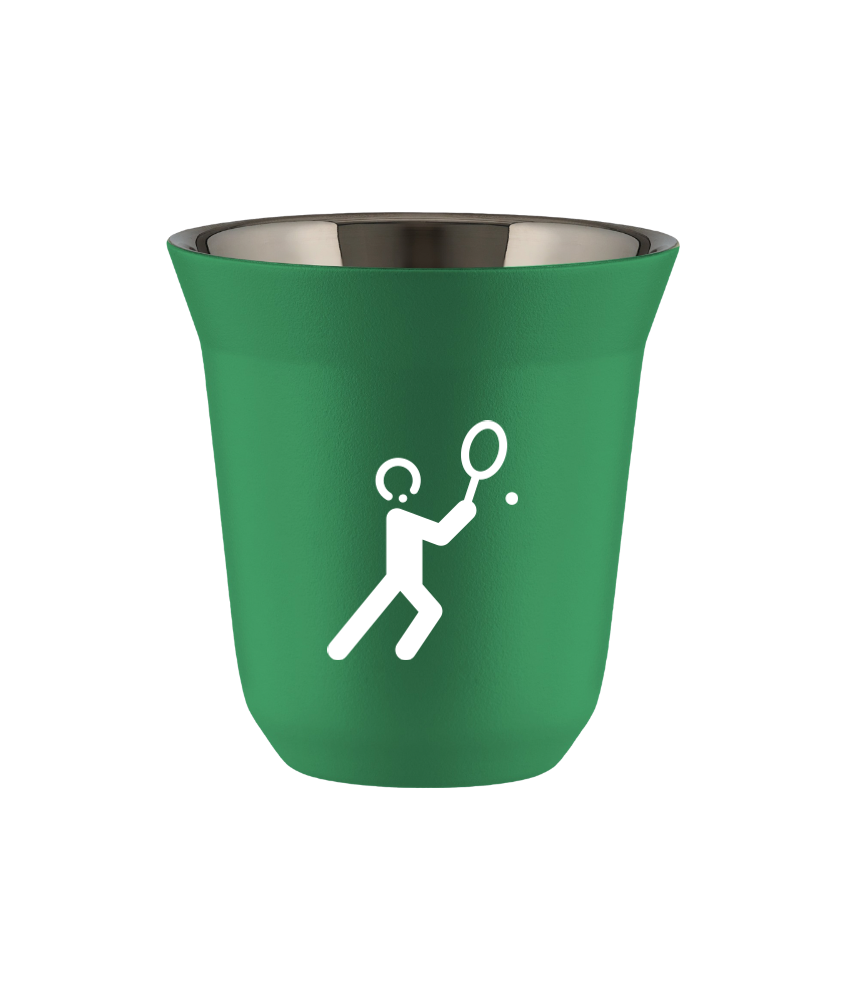 Tasse 150 ml VERT "Tennis 1 (blanc)" Tasse 150 ml VERT "Tennis 1 (blanc)"