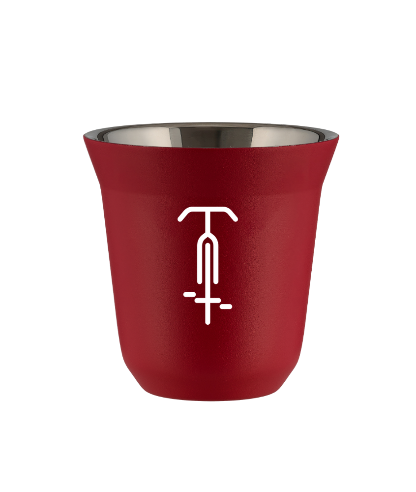 Tasse 80 ml ROUGE "Cyclisme 1 (blanc)"
