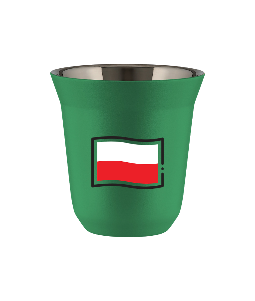 Tasse 150 ml VERT "Drapeau polonais (noir)" Tasse 150 ml VERT "Drapeau polonais (noir)"