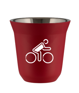 Tasse 80 ml ROUGE "Cycliste aux couleurs allemandes (blanc)" Tasse 80 ml ROUGE "Cycliste aux couleurs allemandes (blanc)"