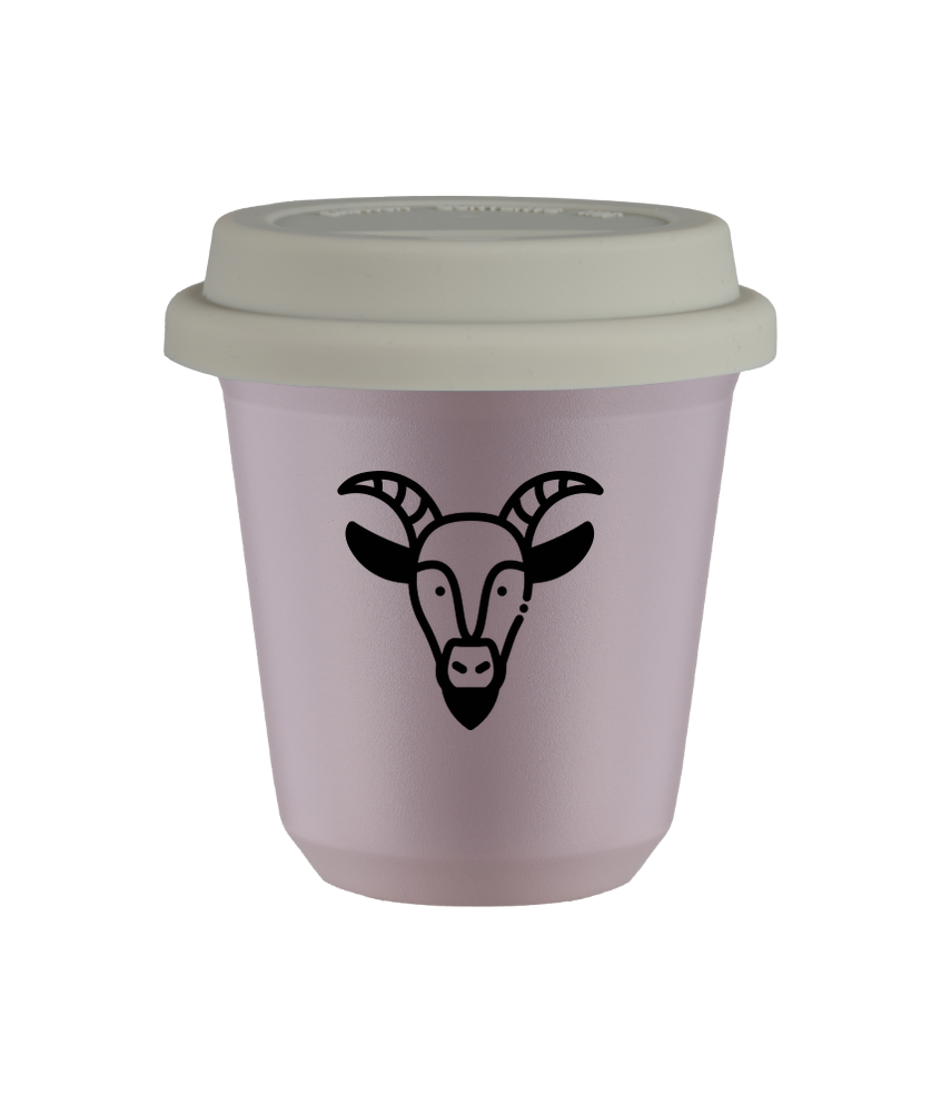 Tasse 150 ml LAVANDE "Capricorne", avec couvercle blanc Tasse 150 ml LAVANDE "Capricorne", avec couvercle blanc