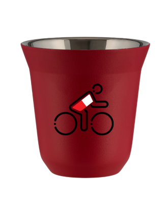 Tasse 80 ml ROUGE "Cycliste aux couleurs polonaises (noir)" Tasse 80 ml ROUGE "Cycliste aux couleurs polonaises (noir)"