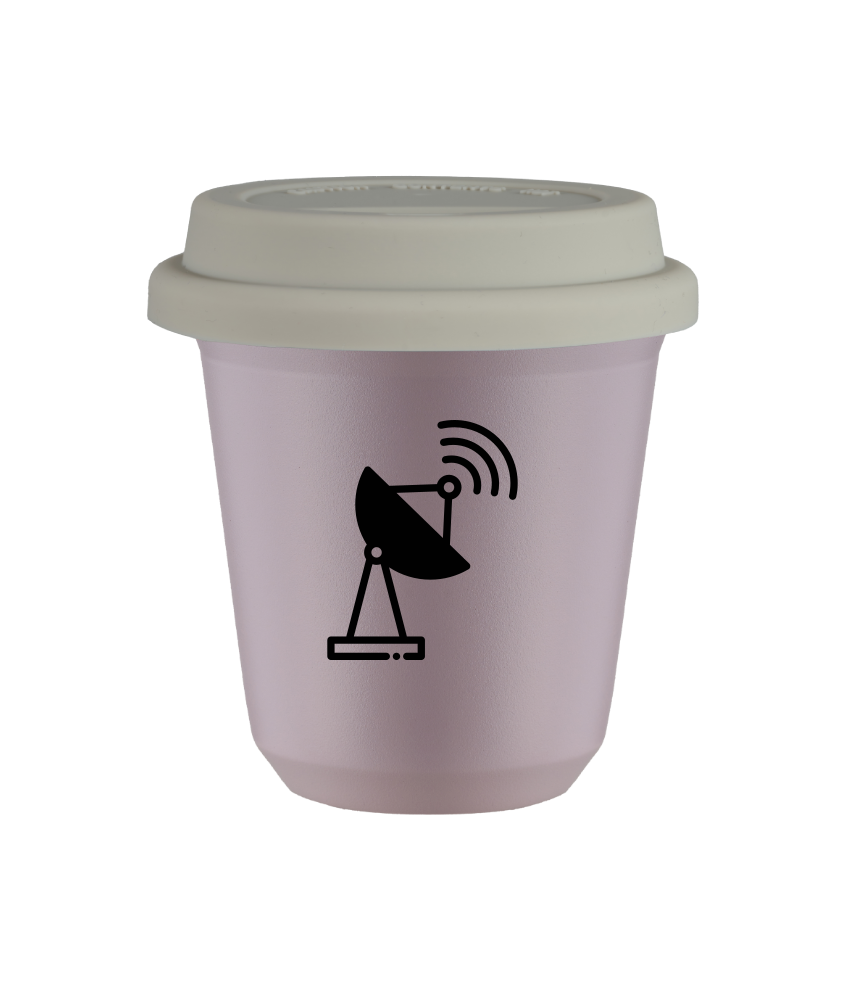 Tasse 150 ml LAVANDE "Antenne", avec couvercle blanc