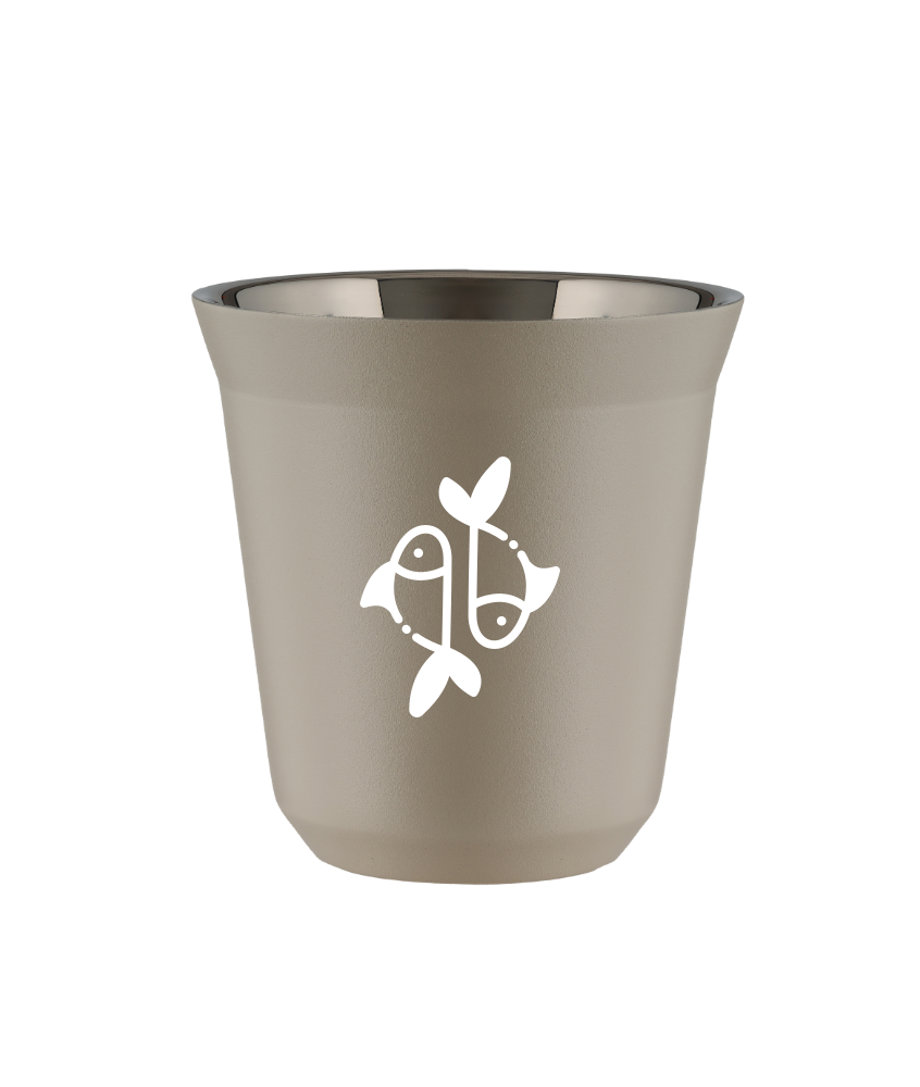 Tasse 150 ml BEIGE "Poissons (blanc)"
