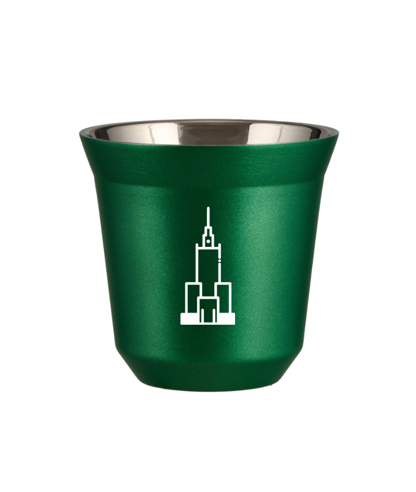 Tasse 80 ml VERT MÉTALLIQUE "Pałac kultury i nauki (blanc)"