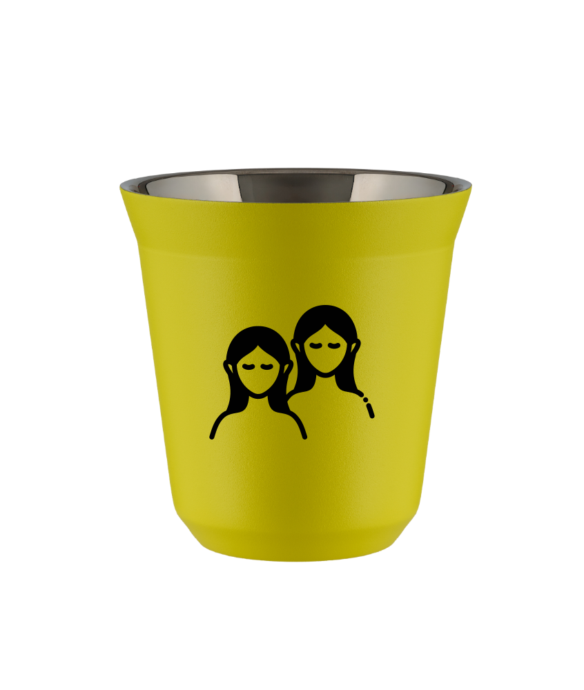 Tasse 150 ml JAUNE "Gémeaux (noir)" Tasse 150 ml JAUNE "Gémeaux (noir)"