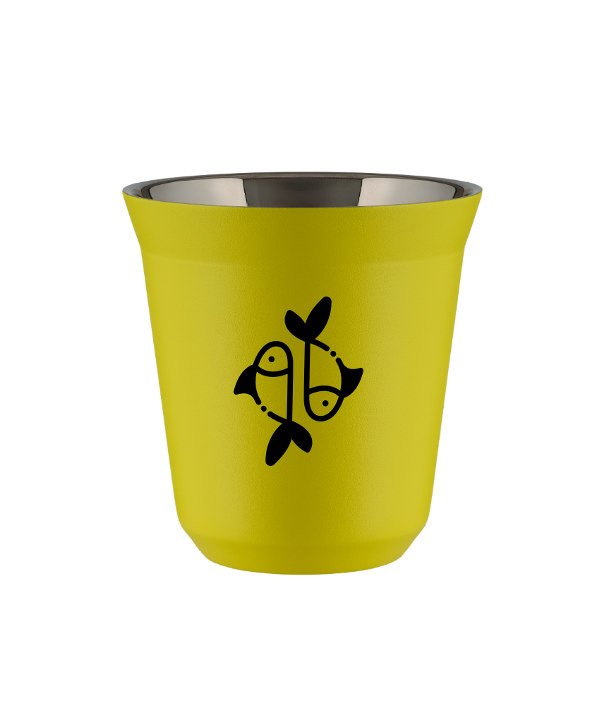 Tasse 150 ml JAUNE "Poissons" Tasse 150 ml JAUNE "Poissons"