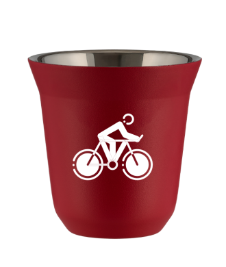 Tasse 80 ml ROUGE "Cyclisme 2 (blanc)" Tasse 80 ml ROUGE "Cyclisme 2 (blanc)"