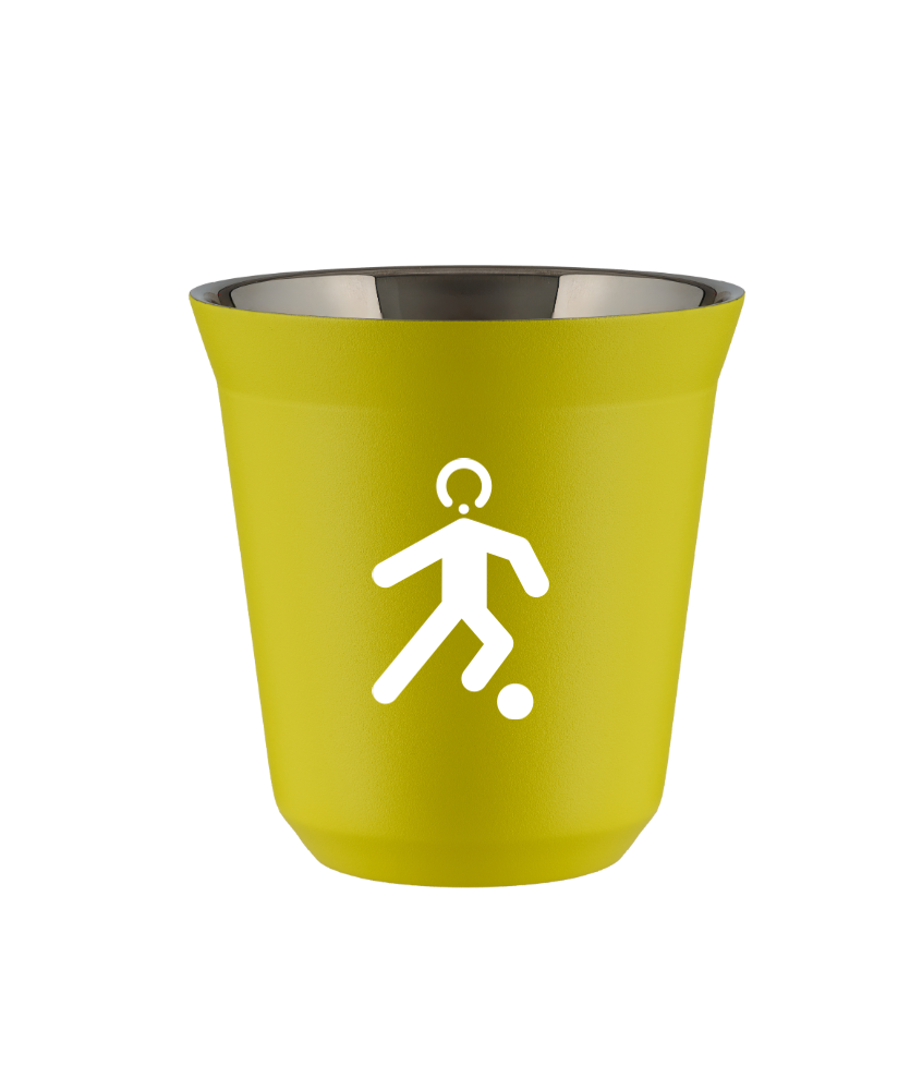 Tasse 150 ml JAUNE "Football (blanc)" Tasse 150 ml JAUNE "Football (blanc)"