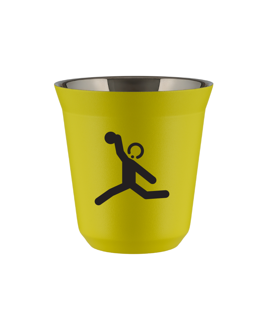 Tasse 150 ml JAUNE "Lancer du disque"