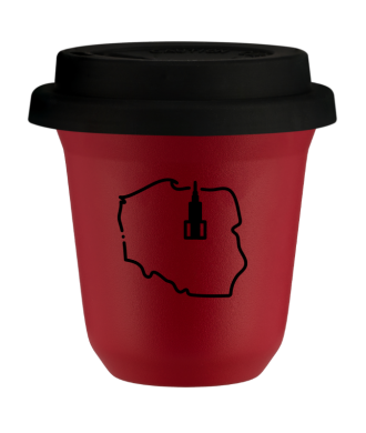 Tasse 80 ml ROUGE "Pologne", avec couvercle noir Tasse 80 ml ROUGE "Pologne", avec couvercle noir