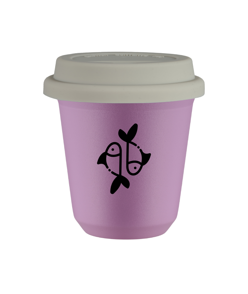Tasse 150 ml LILAS "Poissons", avec couvercle blanc Tasse 150 ml LILAS "Poissons", avec couvercle blanc