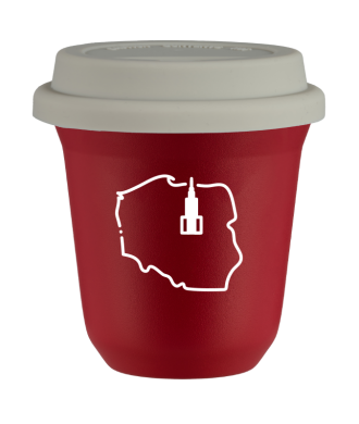 Tasse 80 ml ROUGE "Pologne (blanc)", avec couvercle blanc Tasse 80 ml ROUGE "Pologne (blanc)", avec couvercle blanc