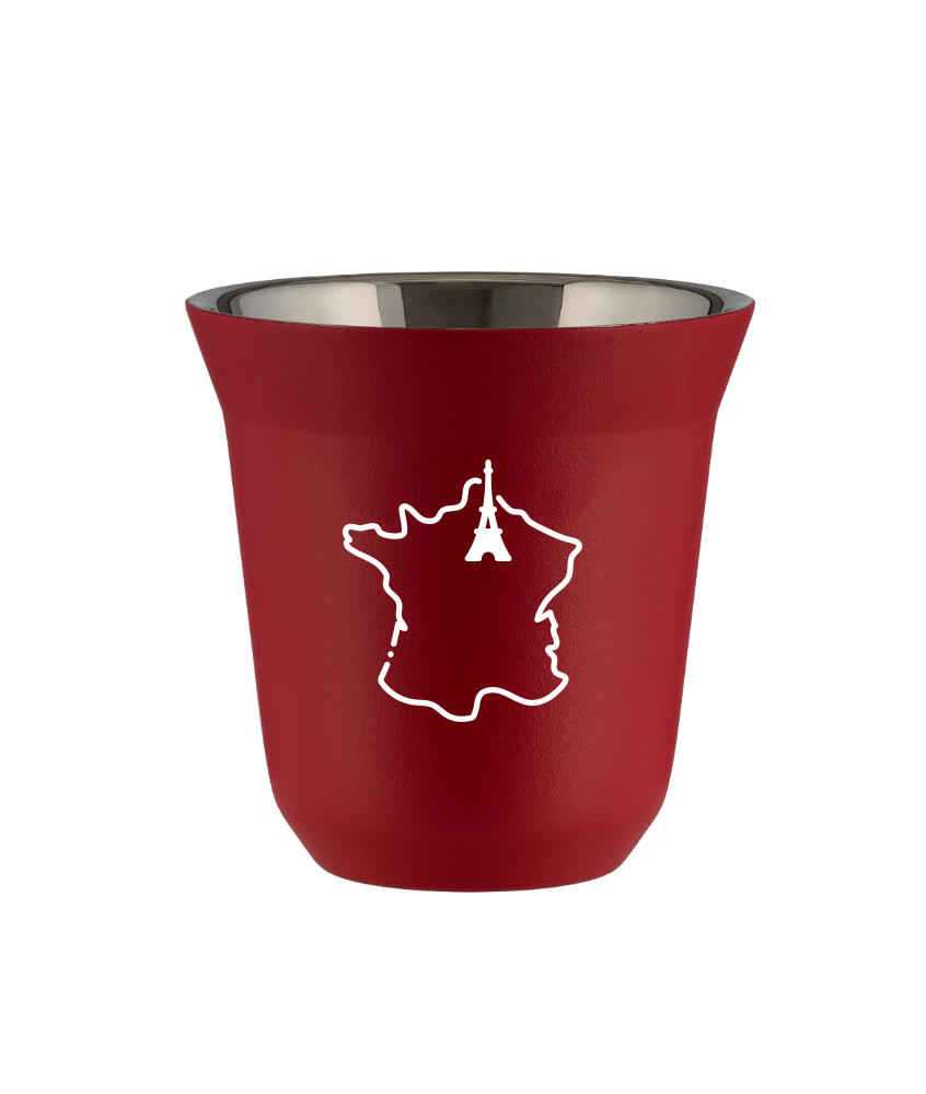 Tasse 80 ml ROUGE "France (blanc)"