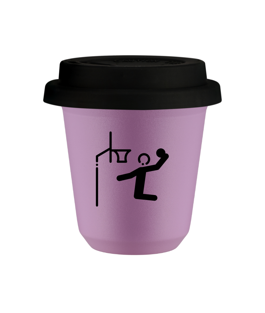 Tasse 150 ml LILAS "Basket-ball", avec couvercle noir Tasse 150 ml LILAS "Basket-ball", avec couvercle noir