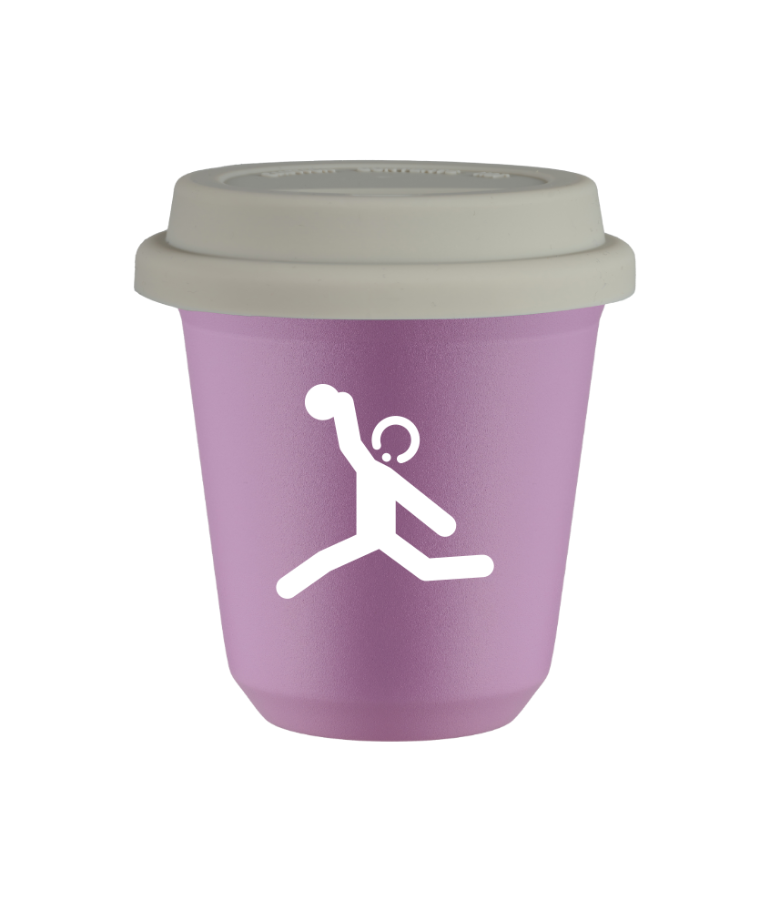 Tasse 150 ml LILAS "Lancer du disque (blanc)", avec couvercle blanc Tasse 150 ml LILAS "Lancer du disque (blanc)", avec couvercle blanc