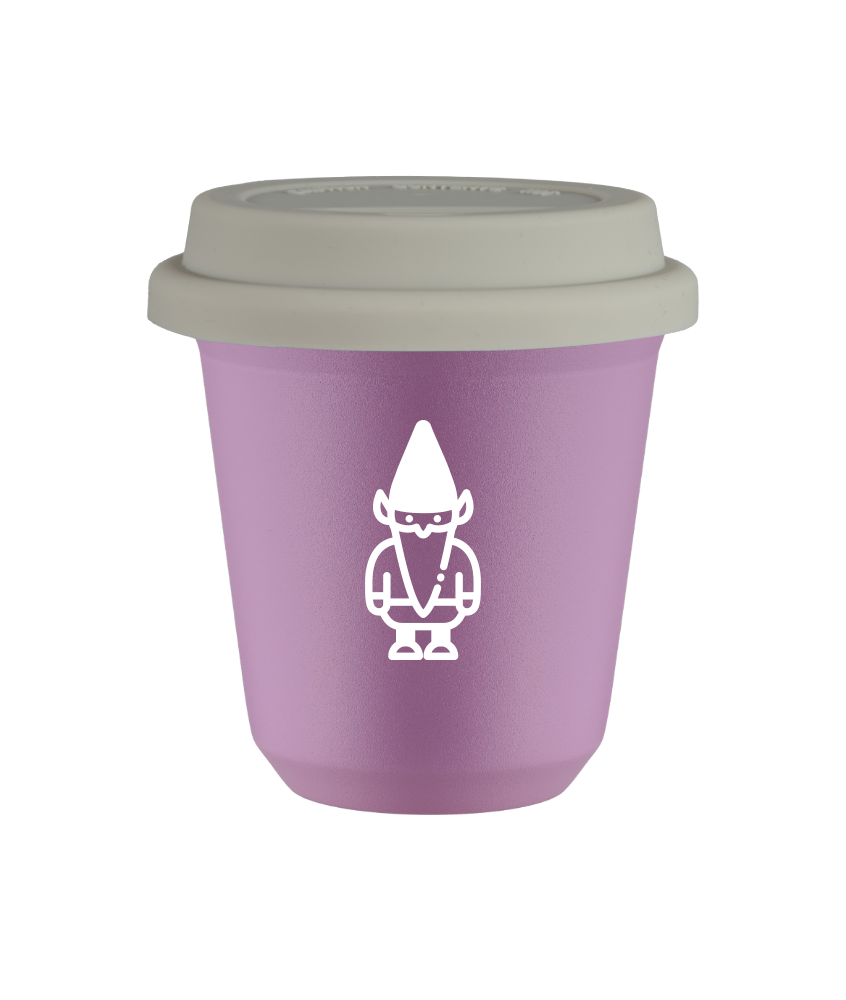 Tasse 150 ml LILAS "Nain 2 (blanc)", avec couvercle blanc