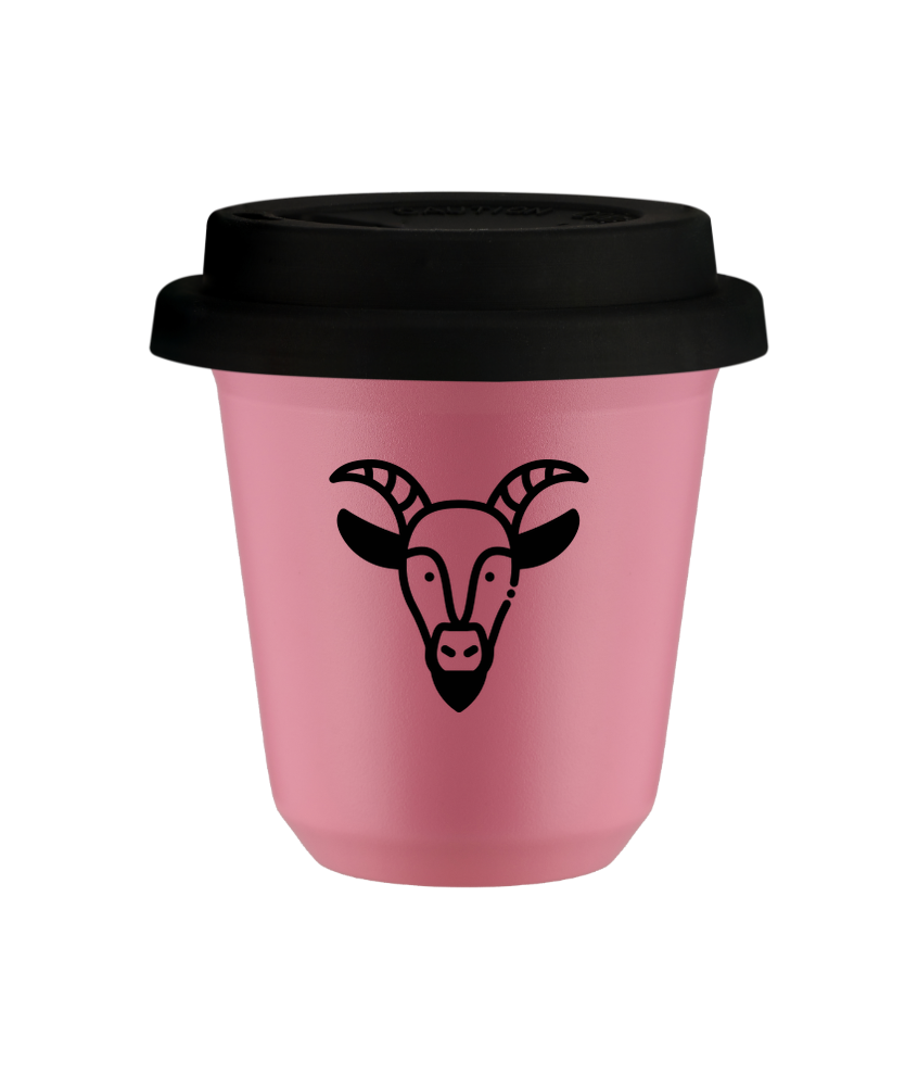 Tasse 150 ml ROSE "Capricorne (noir)", avec couvercle noir Tasse 150 ml ROSE "Capricorne (noir)", avec couvercle noir