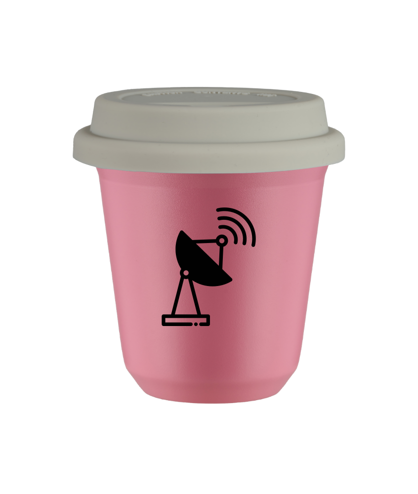 Tasse 150 ml ROSE "Antenne", avec couvercle blanc Tasse 150 ml ROSE "Antenne", avec couvercle blanc