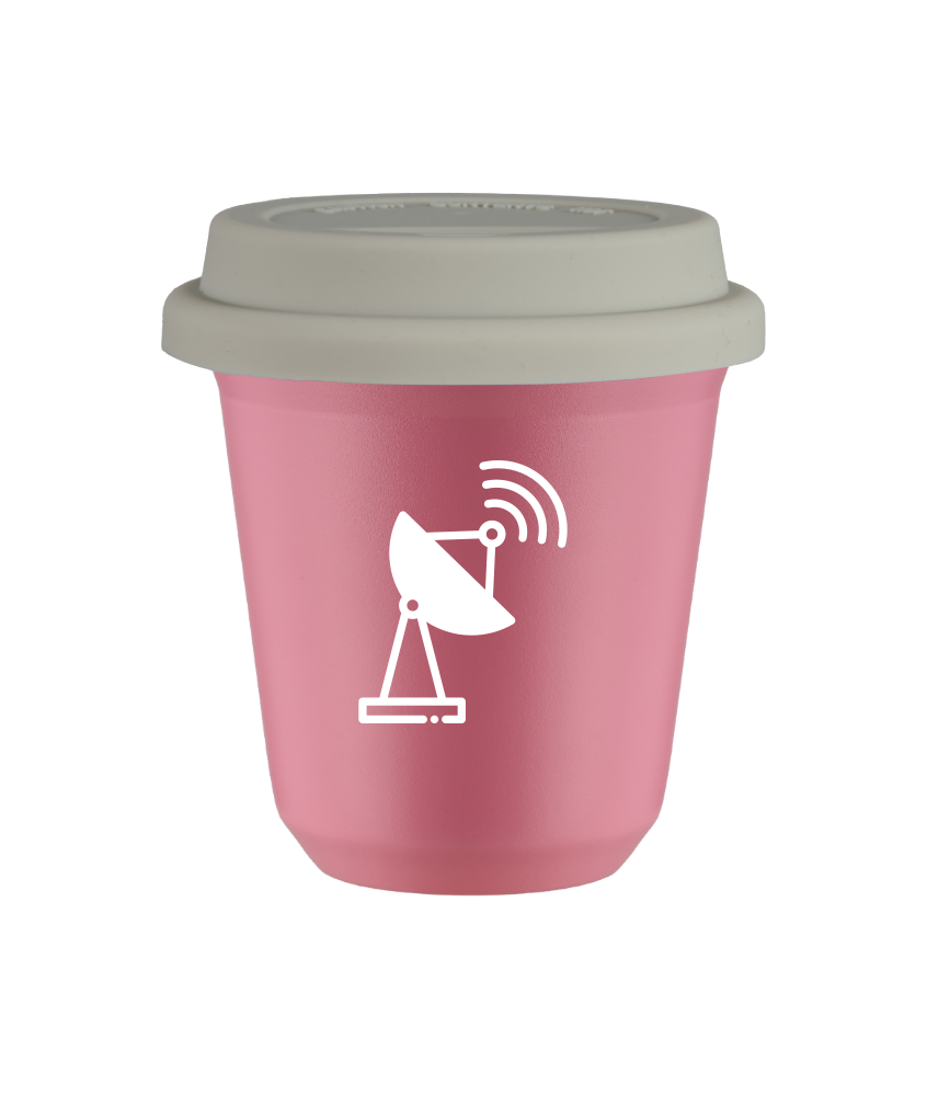 Tasse 150 ml ROSE "Antenne (blanc)", avec couvercle blanc Tasse 150 ml ROSE "Antenne (blanc)", avec couvercle blanc