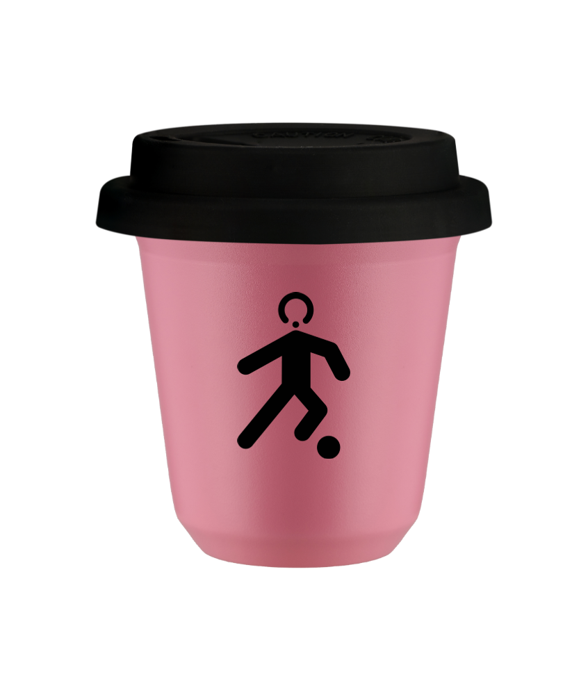 Tasse 150 ml ROSE "Football", avec couvercle noir Tasse 150 ml ROSE "Football", avec couvercle noir