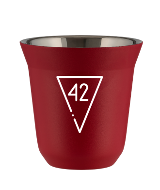 Tasse 80 ml ROUGE "42 (blanc)" Tasse 80 ml ROUGE "42 (blanc)"