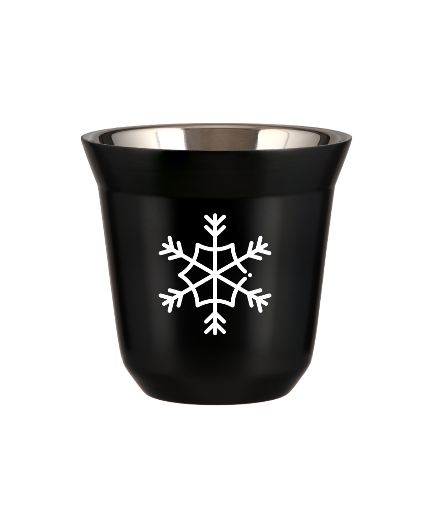 Tasse 240 ml NOIR "Flocon de neige (blanc)" Tasse 240 ml NOIR "Flocon de neige (blanc)"