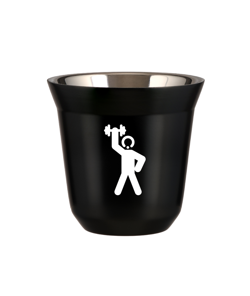 Tasse 240 ml NOIR "Homme fort 2 (blanc)"