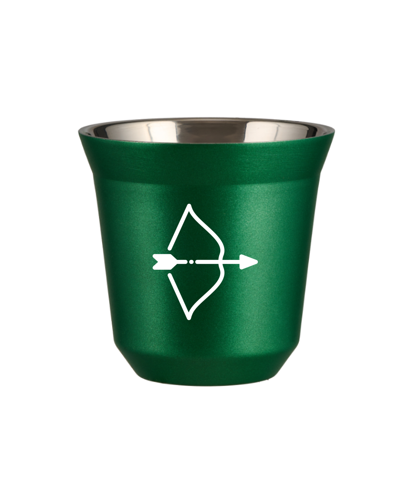 Tasse 240 ml VERT MÉTALLIQUE "Sagittaire (blanc)" Tasse 240 ml VERT MÉTALLIQUE "Sagittaire (blanc)"