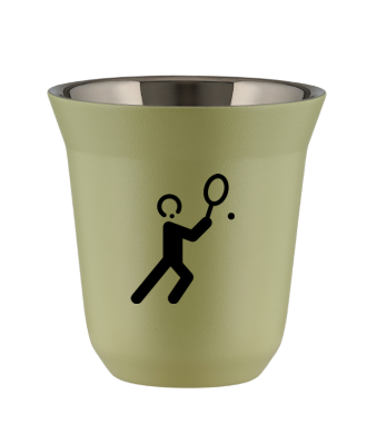Tasse 80 ml PISTACHE "Tennis 1 (noir)" Tasse 80 ml PISTACHE "Tennis 1 (noir)"