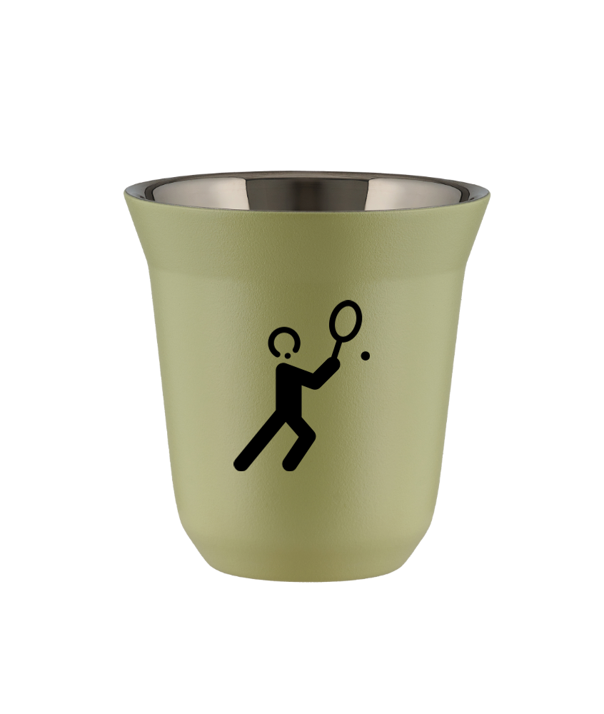 Tasse 80 ml PISTACHE "Tennis 1 (noir)"
