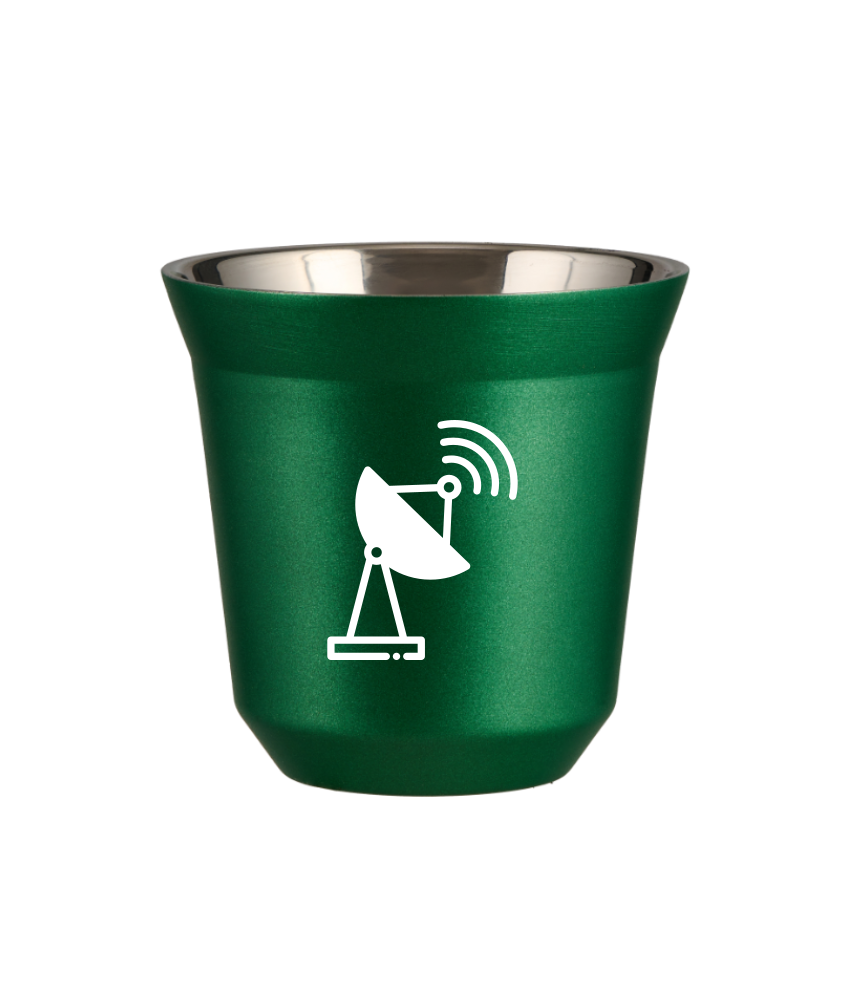 Tasse 240 ml VERT MÉTALLIQUE "Antenne (blanc)" Tasse 240 ml VERT MÉTALLIQUE "Antenne (blanc)"