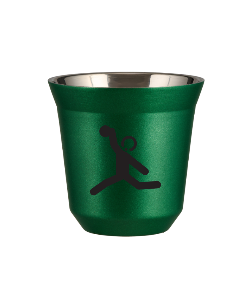 Tasse 240 ml VERT MÉTALLIQUE "Lancer du disque (noir)" Tasse 240 ml VERT MÉTALLIQUE "Lancer du disque (noir)"