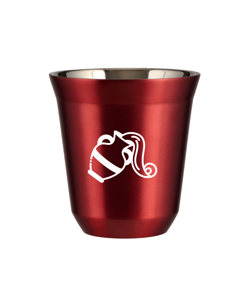 Tasse 240 ml ROUGE MÉTALLIQUE "Verseau (blanc)" Tasse 240 ml ROUGE MÉTALLIQUE "Verseau (blanc)"