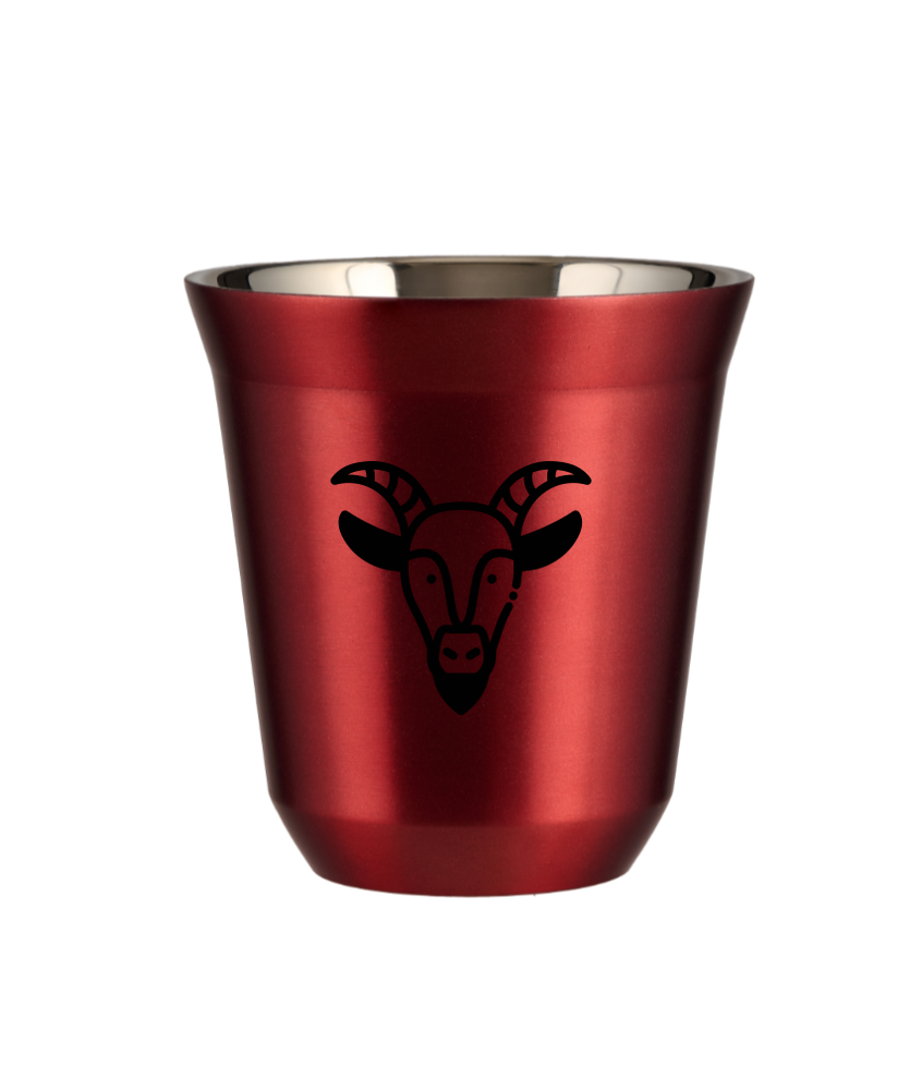 Tasse 240 ml ROUGE MÉTALLIQUE "Capricorne"
