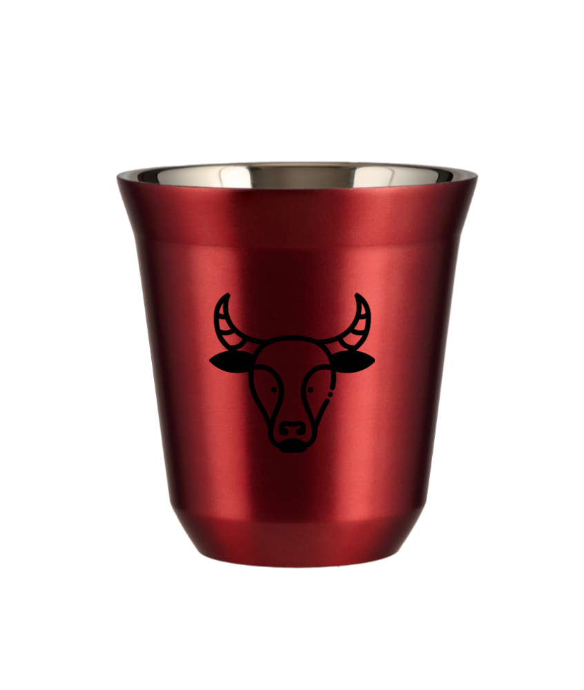 Tasse 240 ml ROUGE MÉTALLIQUE "Taureau" Tasse 240 ml ROUGE MÉTALLIQUE "Taureau"