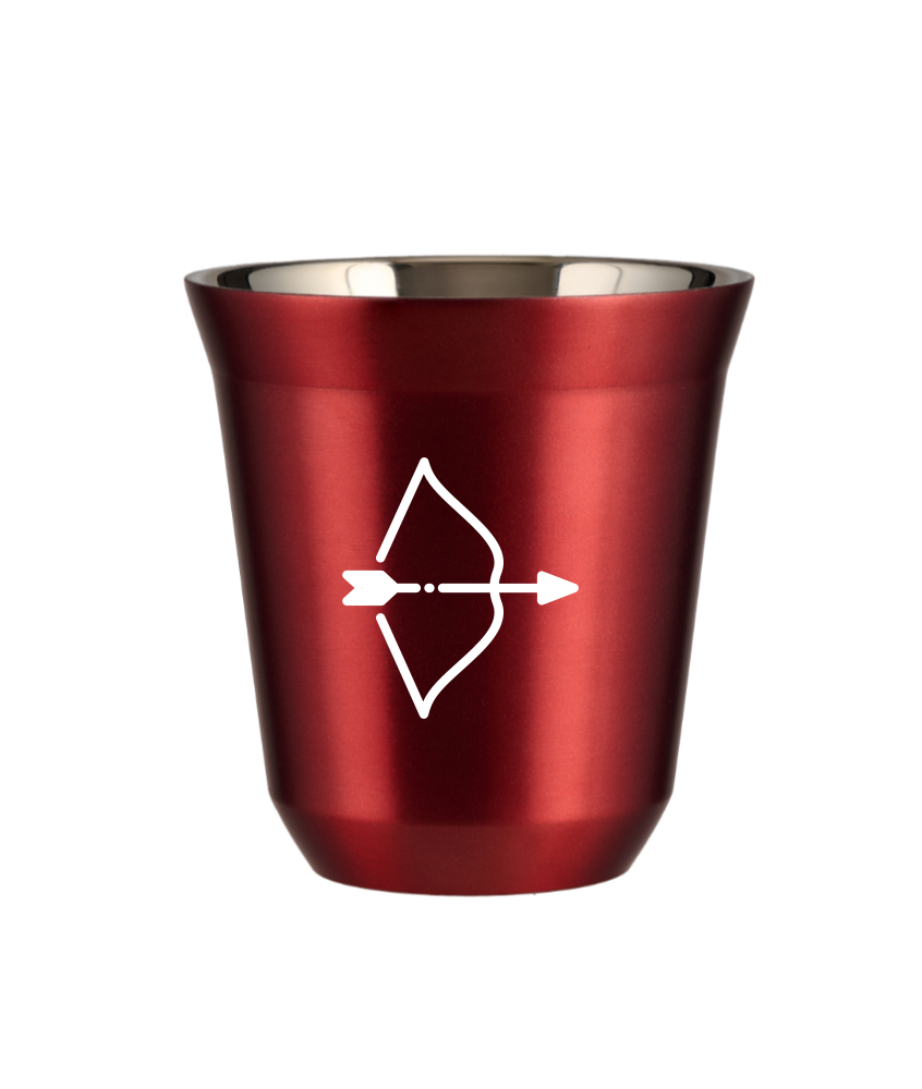 Tasse 240 ml ROUGE MÉTALLIQUE "Sagittaire (blanc)"