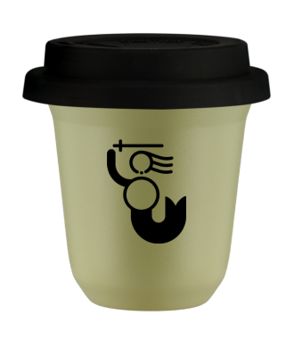 Tasse 80 ml PISTACHE "WARSZAWSKA SYRENKA", avec couvercle noir Tasse 80 ml PISTACHE "WARSZAWSKA SYRENKA", avec couvercle noir