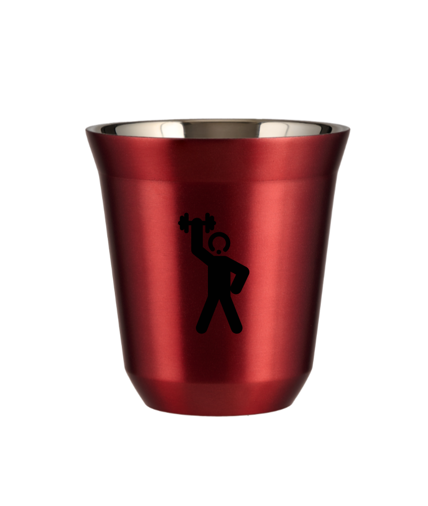 Tasse 240 ml ROUGE MÉTALLIQUE "Homme fort 2 (noir)"