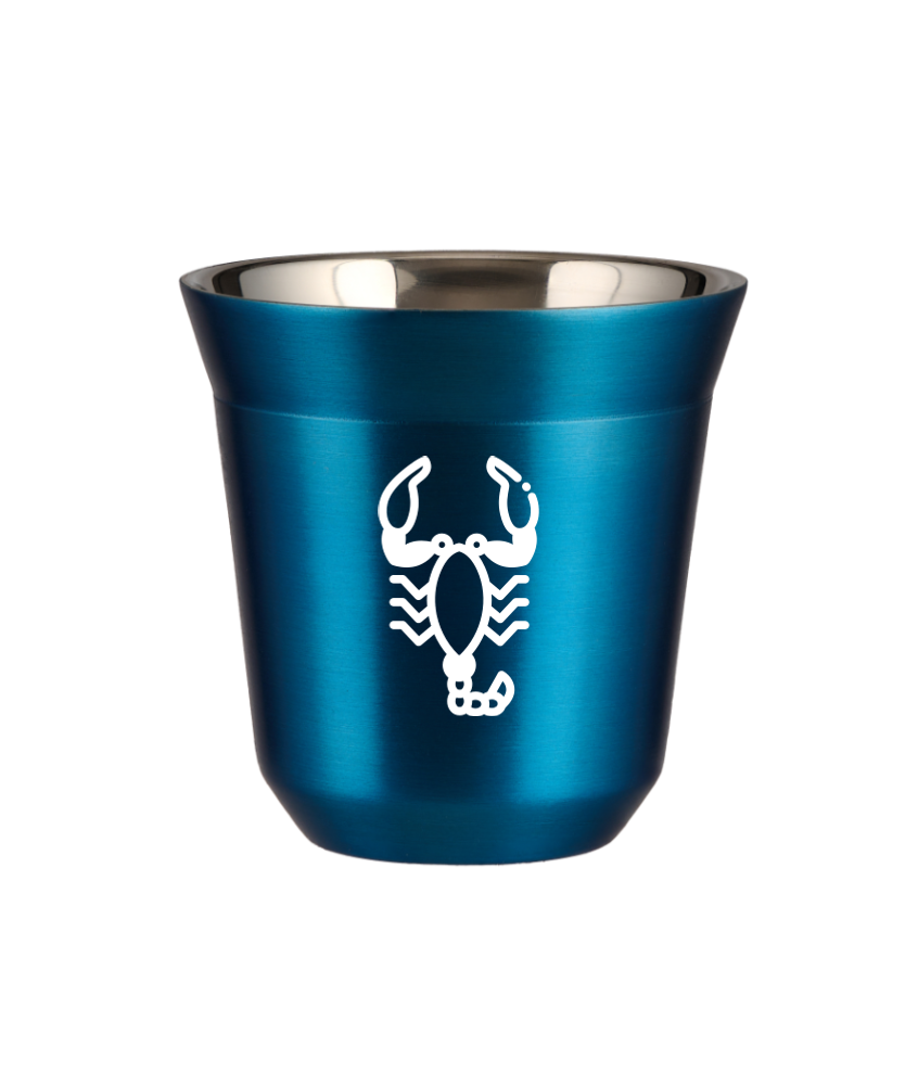Tasse 240 ml BLEU MÉTALLIQUE "Scorpion (blanc)" Tasse 240 ml BLEU MÉTALLIQUE "Scorpion (blanc)"