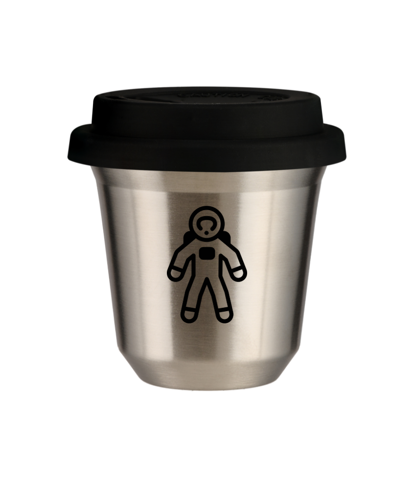 Tasse 240 ml ARGENT "Astronaute (noir)", avec couvercle noir Tasse 240 ml ARGENT "Astronaute (noir)", avec couvercle noir