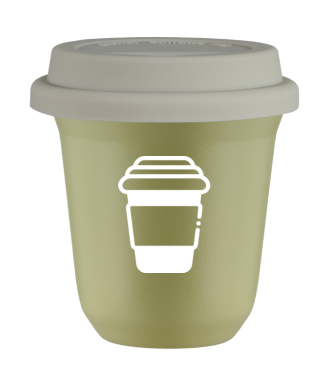 Tasse 80 ml PISTACHE, avec couvercle blanc Tasse 80 ml PISTACHE, avec couvercle blanc